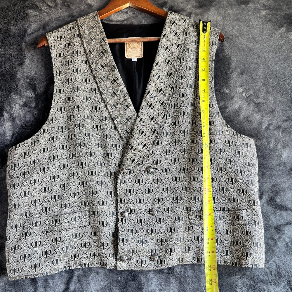 Wah Maker True West Mens Large Double Breasted Art Deco Frontier Vest Large - Picture 6 of 9